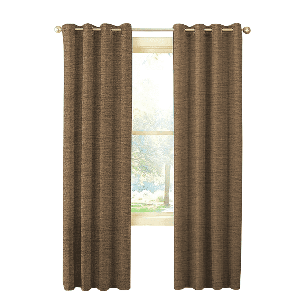 Tienda El Garage - Cortina Cafe Blackout 100%, 2 Paños De 220x140cm Textura Lino