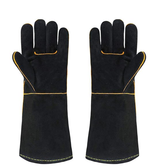 Guantes resistentes al calor de cuero VLUYYV para soldadura y BBQ