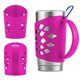 thumbnail image 1 of Funda de silicona con asa para vaso térmico de 600 ml, rosa, 1 of 8