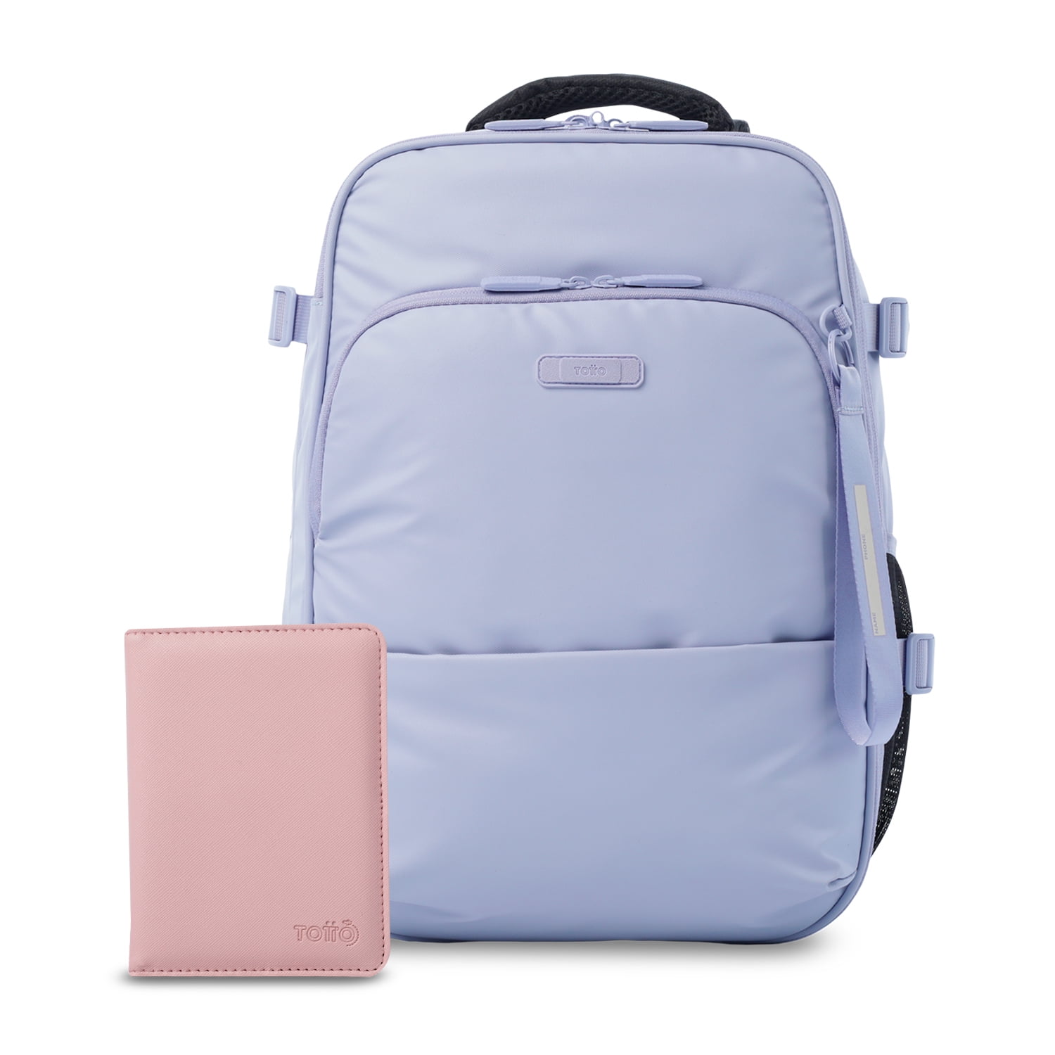 Pack Mochila De Viaje Trip Morada + Portapasaporte Rosadototto