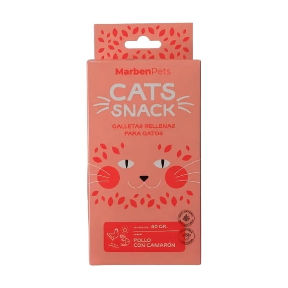 Galletas Rellenas Cats Snack Pollo Con Camarón 80 Grs.