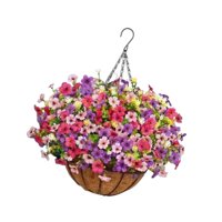 Magideal - Cesta De Flores Artificiales Para Colgar Plantas, Maceta Con Cadena Y Forro De , Planta Colgante Falsa Para Decoración De Porche, Jardín Y Casa. A