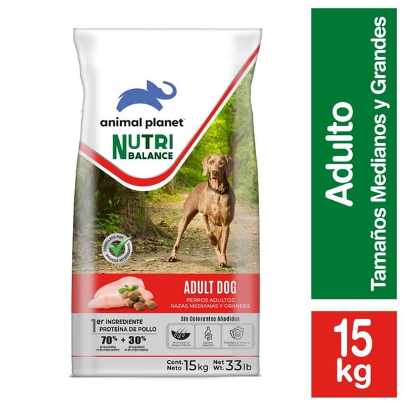 Alimento Seco Perro Adulto Raza Mediana/Grande Sabor Pollo Bolsa, 15 Kg