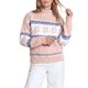 thumbnail image 1 of INSPIRE CHIC Suéter de Punto de Chenilla con Copo de Nieve para Mujer Cuello Simulado Ajuste Suelto Mangas Largas Grande Rosa, 1 of 6