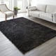thumbnail image 5 of Alfombra negra Ophanie Shaggy Fluffy Soft de 6 x 9 pies para sala de estar, 5 of 6