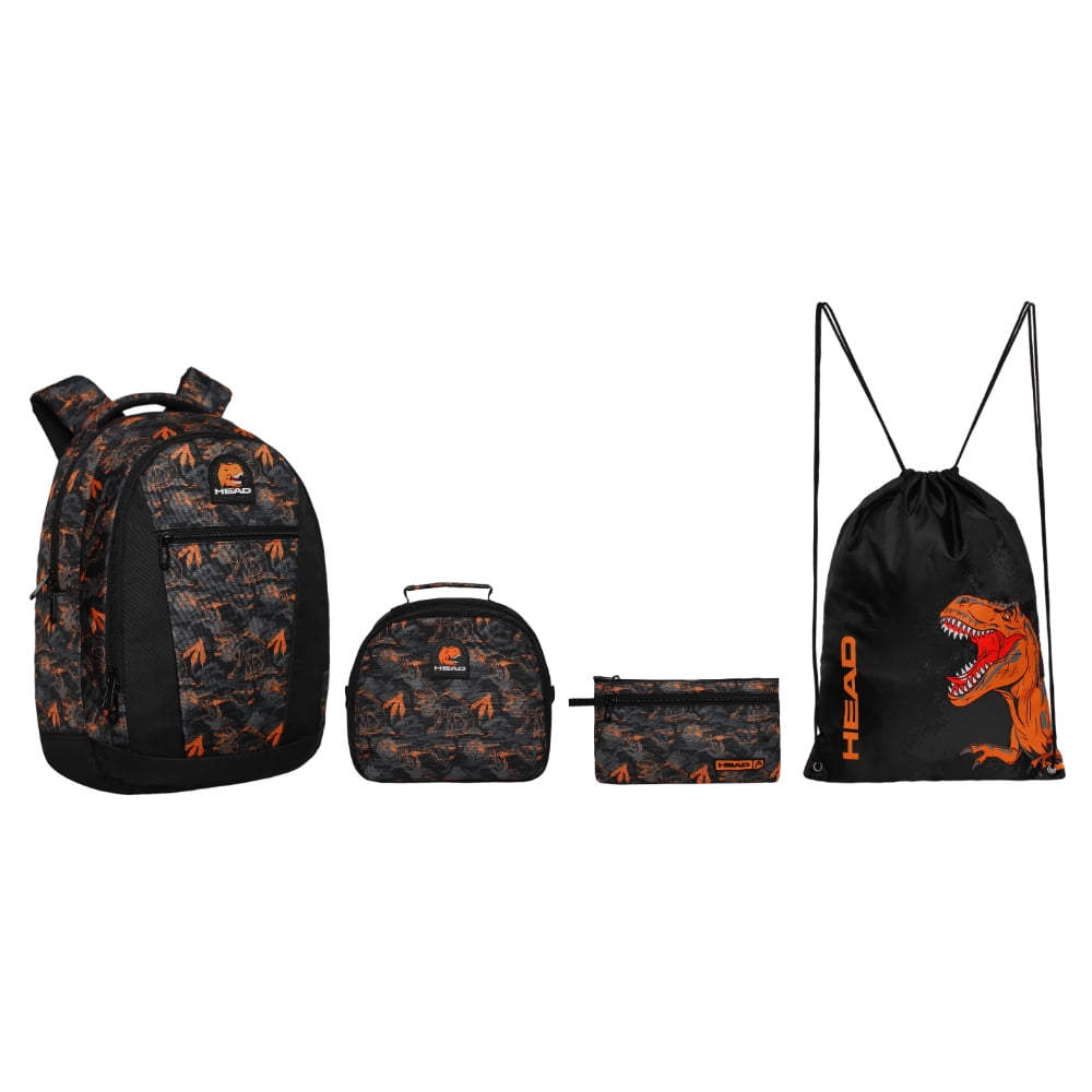 Pack Top Escolar Camo Dino Naranjo Head