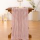 thumbnail image 3 of Pink Cheesecloth Table Runner Fall Boho Wedding Birthday Party, 3 of 3