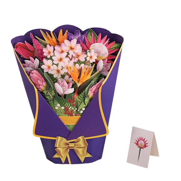 Tarjeta De Felicitación De Ramo Tarjeta De Cumpleaños Para Esposa Tarjeta De Ramo De Flores De Papel Estilo D