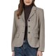 thumbnail image 1 of INSPIRE CHIC Blazer de espiguilla para mujer, casual de negocios, con solapa, ajustado para otoño e invierno, talla M, color caqui, 1 of 5