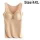 thumbnail image 2 of Camisetas térmicas sin mangas para mujer con sujetador, cuello en V, ropa interior, chaleco cálido con cojín - Color piel, 2 of 5