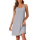 thumbnail image 1 of INSPIRE CHIC Vestido de Dormir de Modal Acanalado para Mujer con Doble Tirante Espagueti hasta la Rodilla para Descanso y Viaje M Gris, 1 of 5