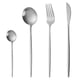 thumbnail image 1 of Juego de cubiertos de 16 piezas con acabado satinado, para 4 personas, incluye cuchillos, tenedores y cucharas, de acero inoxidable de primera calidad para cocina, apto para lavavajillas., 1 of 5