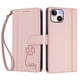 thumbnail image 3 of Funda Cartera Trébol para iPhone 13/iPhone 14 con Ranuras Tarjetas y Carga Inalámbrica Rosa, 3 of 6