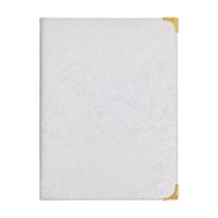 Magideal - Cubierta De Menú, Carpeta De Menú, 4 Páginas, Elegante Cubierta Transparente, Pu, 24,4 X 32,3 Cm, Libro De Menú Para Cafetería, Bar, Fiesta, Boda Blanco