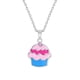 thumbnail image 1 of Collar cupcake esmaltado con un circón y cadena de plata 925 para niñas, 1 of 2