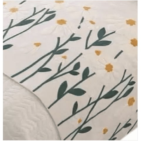 Genérico - Piecera Bordada Para Cama Sin Fundas De Cojín Diseño 1 Color Crema