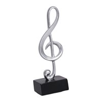 Magideal - De Nota De Música Nórdica, Estatua, Adorno Artístico, Escultura De Símbolo Musical Artesanal Para Estantería, Decoración De , Plata
