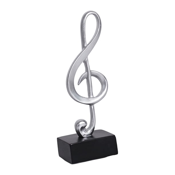 de nota de música nórdica, estatua, adorno artístico, escultura de símbolo Musical artesanal para estantería, decoración de , Plata