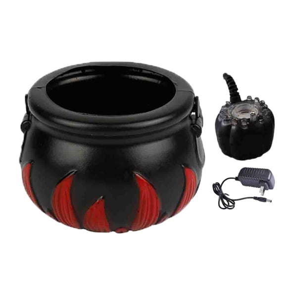 Fuente de agua Niebla Mister 12 LED Cambio de color Witch Pot Decor, Humidificador de aire Mist Maker Fogger para Halloween, Patio, Fiesta, Estanque,