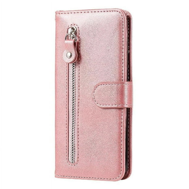 Funda con Cremallera para Samsung Galaxy Note 20 5G, Carcasa Cartera de Cuero PU con Soporte y Tarjetero