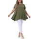 thumbnail image 1 of Agnes Orinda Mujeres Tallas Grandes Escuela Universidad Túnica Tops Verano Cuello Redondo Flowy Swing Suelto Manga Corta Camiseta de Punto Tops Blusa Casual 4X Verde Militar, 1 of 6