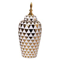 Magideal - Tarro De Jengibre, Botella De Almacenamiento, Diseño Retro, Macetero De Decoración Del Hogar A La Moda, Florero Para Jardín, Escritorio Coleccionable, Oro Medio