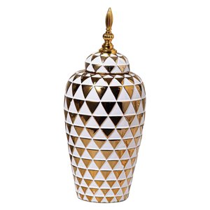 Magideal - Tarro De Jengibre, Botella De Almacenamiento, Diseño Retro, Macetero De Decoración Del Hogar A La Moda, Florero Para Jardín, Escritorio Coleccionable, Oro Medio