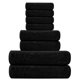 thumbnail image 5 of Juego de toallas Tens, paquete de 8 toallas, 100% algodón, color negro, 5 of 7