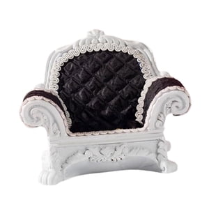 Magideal - 1:12 Casa De Muñecas Sofá Individual De Lujo En Miniatura De Resina Y Tela Realista Para Sala De Estar De Casa De Muñecas Organizador De Joyas De 10 X Negro