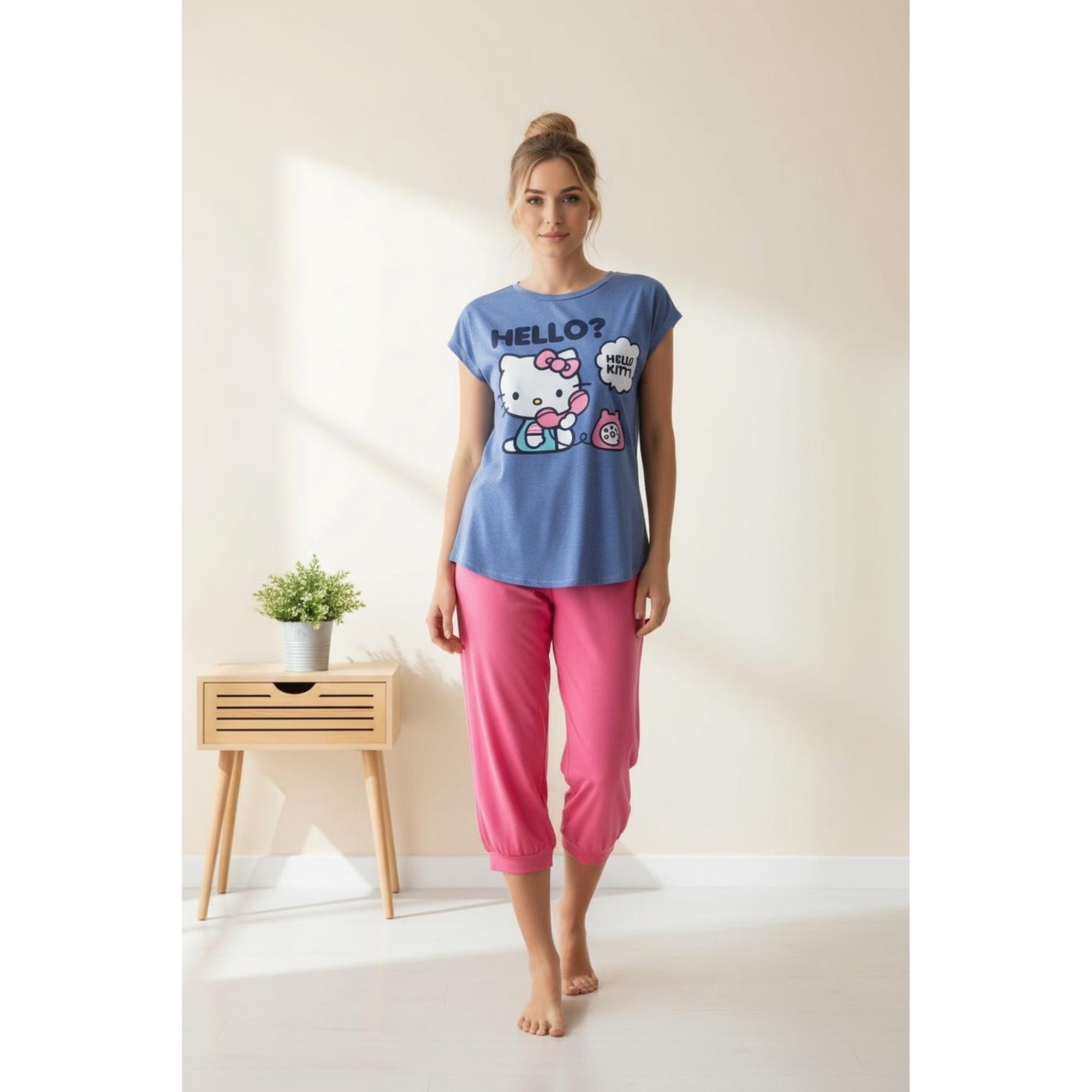 Pijama Mujer Hello Kitty Azul S