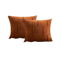 Genérico - Set De 2 Fundas De Cojin Plisada 45X45 Naranja