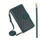 thumbnail image 1 of Zipper Lattice Green Leather Sheath Phone Case For Samsung S23 S22 S21 Ultra / S23 S22 S21 S20 Plus / S23 S22 S21 S20 / A52 / A71 / A72 / A22 / A32 / A21S / S20 FE / S10 Plus / Note 10 20 / Note 20 10, 1 of 5