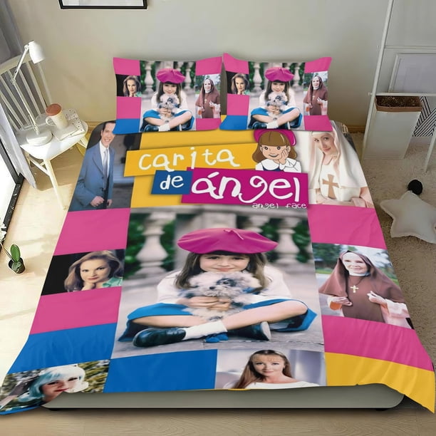 Carinha de Anjo Conjunto de sábanas temático, trío de piezas, cómodo y amigable con la piel, diseño único, regalo de decoración para el hogar para familiares, amigos y fans,173cm *218cm
