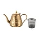 thumbnail image 2 of Tetera de acero inoxidable para té, tetera de 1,5 l para estufa, para acampar, interior, exterior, estufas eléctricas de cerámica, Cocina de Inducción Dorado, 2 of 5