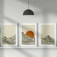 thumbnail image 1 of 3pcs, Mountain Wall Art Mountain Line Minimalist Wall Decor Sun Wall Japandi Wall Art Living Room Art No Frame, 1 of 3