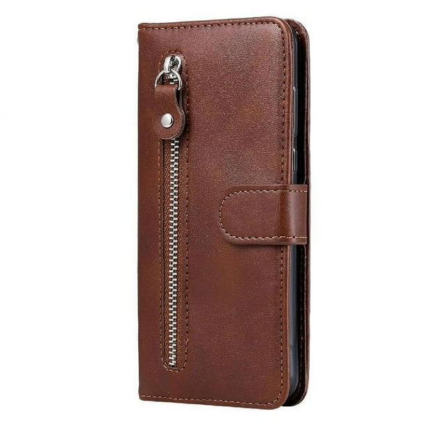 Funda con Cremallera para OPPO Reno 8 5G, Carcasa Cartera de Cuero PU con Soporte y Tarjetero