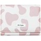 thumbnail image 1 of Cartera para mujer y niña, con estampado de vaca, de tres pliegues, de piel sintética, pequeña y delgada, con tarjetero y diseño de dibujos animados, color rosa, pequeña y bonita., 1 of 6
