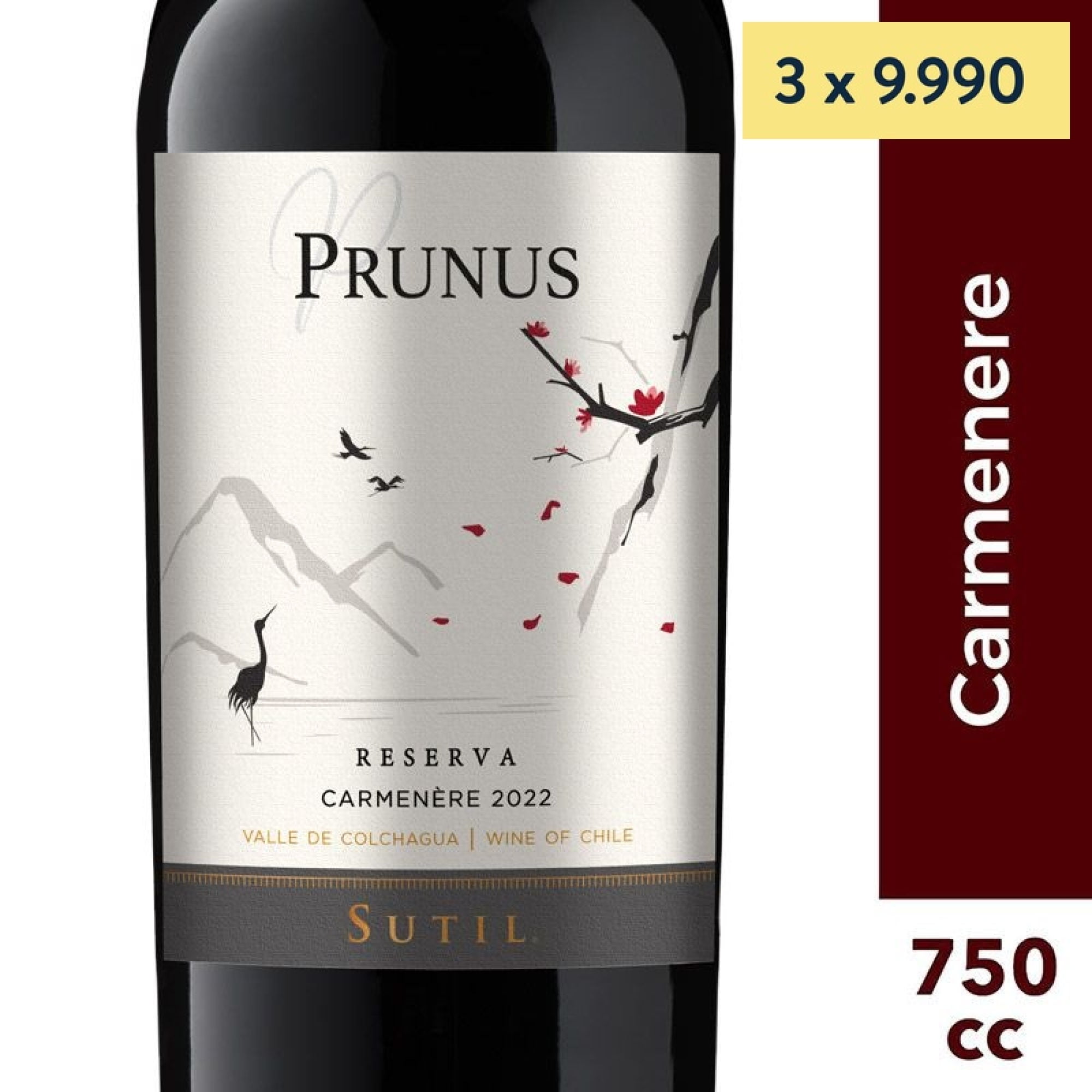 Vino Tinto Carmenere Reserva 5° Botella, 750 ml