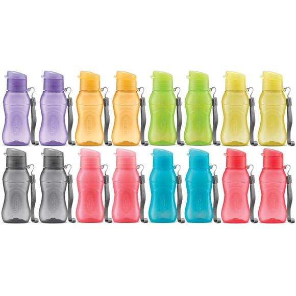Botella MILTON 200 ml, pack de 16, tapa abatible y correa