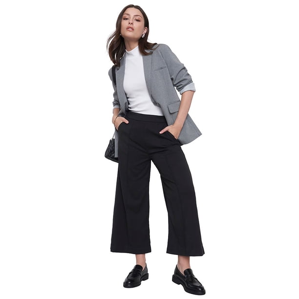 Pantalón Mujer Liso Negro Culotte Corona