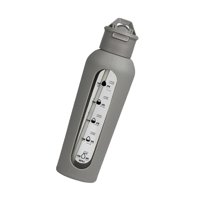Magideal - Botella De Agua De Vidrio, Botella Para Beber Con Funda De Silicona, Jarra De Agua, Botella Deportiva Para Camping, Senderismo, Mochilero, Gimnasio, C Gris