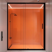 Joytek - Mampara Ajustable De Ducha Lens 120-140 Cm Transparente Negro