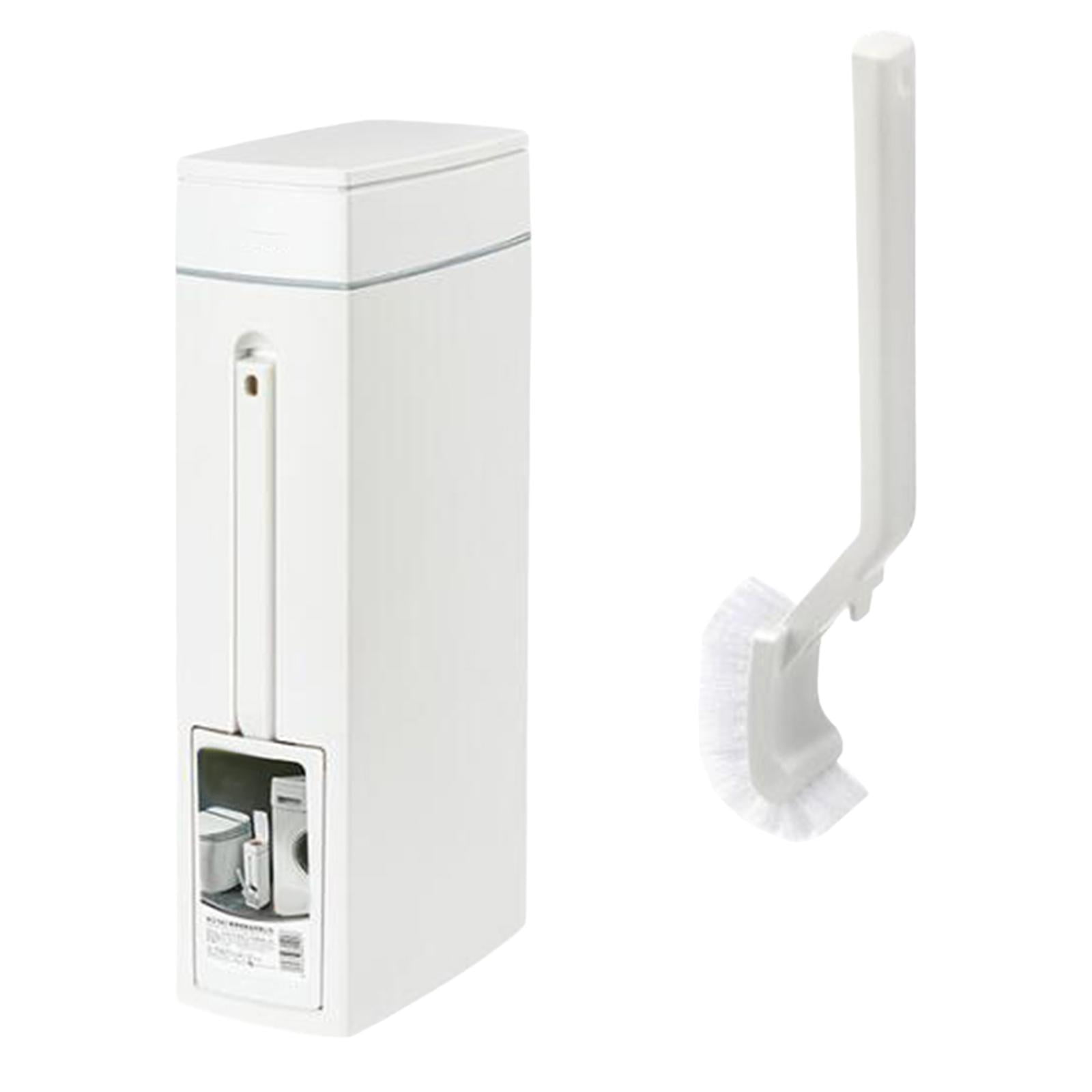 Magideal - Bote De Basura Con Cepillo De Baño, Juego De Cepillo De Baño Y Papelera, Papelera Blanca Sencilla, Papelera, Soporte Para Cepillo De Baño Para Oficina