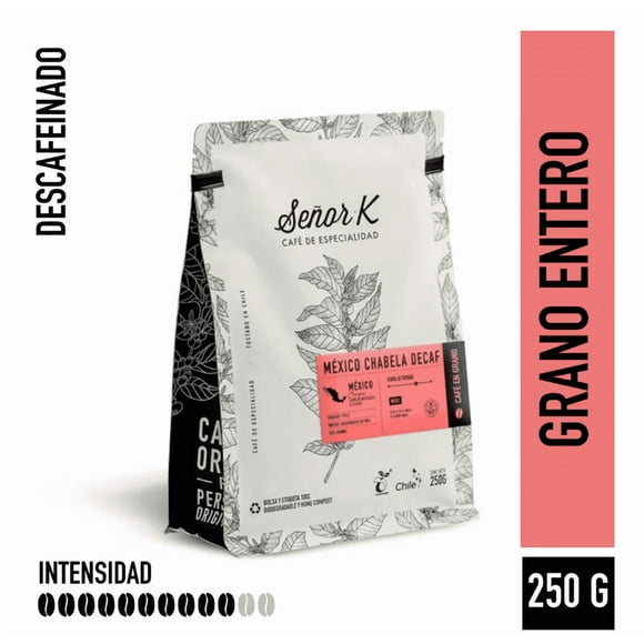 Café Descafeinado Grano Entero Señor K México Chabela 250g