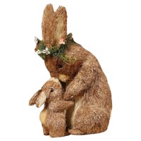 Bothyi - Encantadora Paja Pascua Conejo Estatuilla Artesanía Para La Decoración Del Festival De Primavera 24X15X33Cm