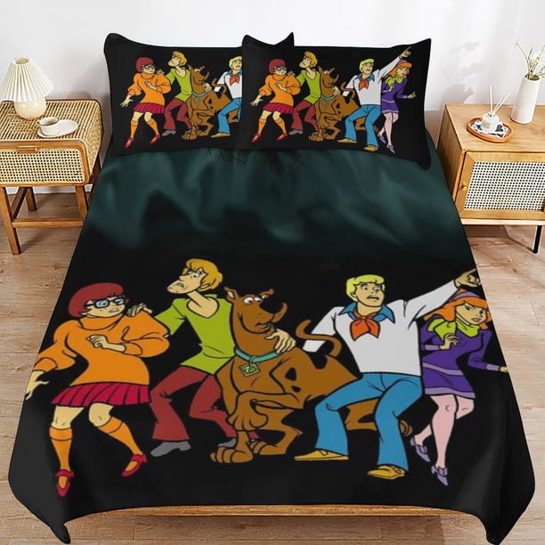 Scooby Doo Comforter Set 3 Pieces Quilt Cover Set Soft Bedding Sets for All Seasons
