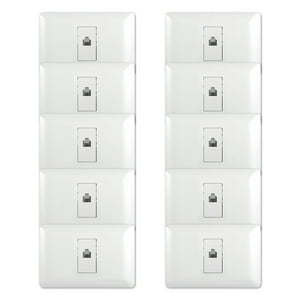 Genérico - Pack 10 Toma Telefónica Rj11 Blanco