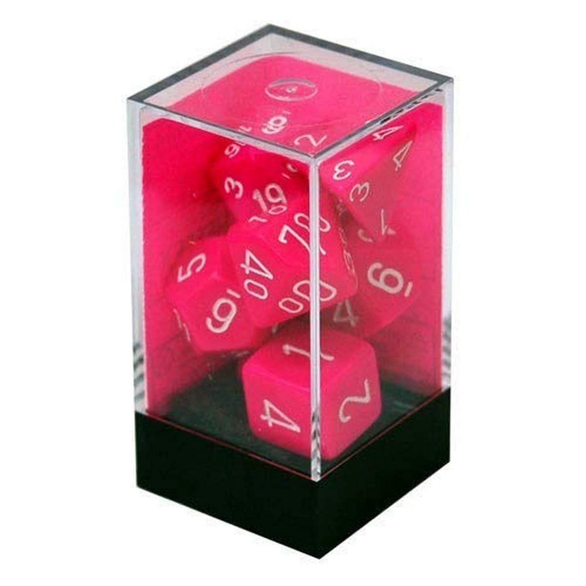 Juego De Dados Chessex, Poliéster Opaco, Rosa/blanco, 7 Piezas