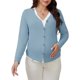 thumbnail image 1 of INSPIRE CHIC Camisas de Maternidad para Mujeres con Botones Ropa de Embarazo Manga Larga Cuello en V Falso 2 Piezas Tops de Lactancia S Azul, 1 of 6