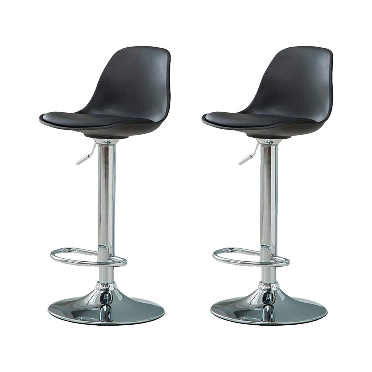 Global Latin - Pack 2 Silla Piso Bar Eame De Altura Con Respaldo De Polipropileno